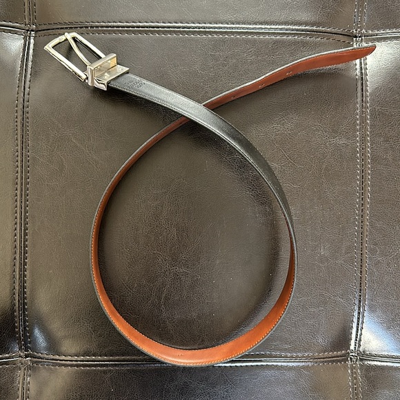 Reversible black/brown metal buckle belt - Picture 1 of 12